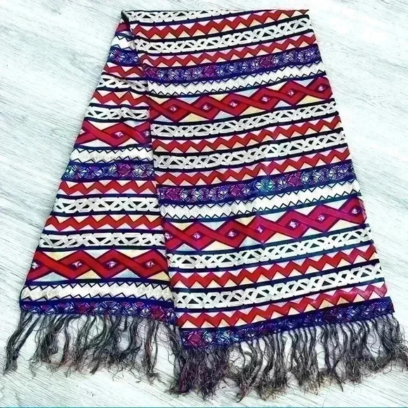 Vintage Multi Colour  100% Silk Scarf - Picture 1 of 5